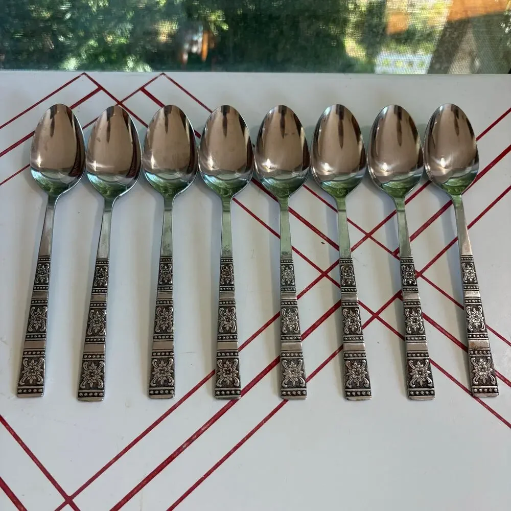Title: Vintage Tremont MCM Floral Stainless Steel Flatware Set for 8 Japan 40pcs